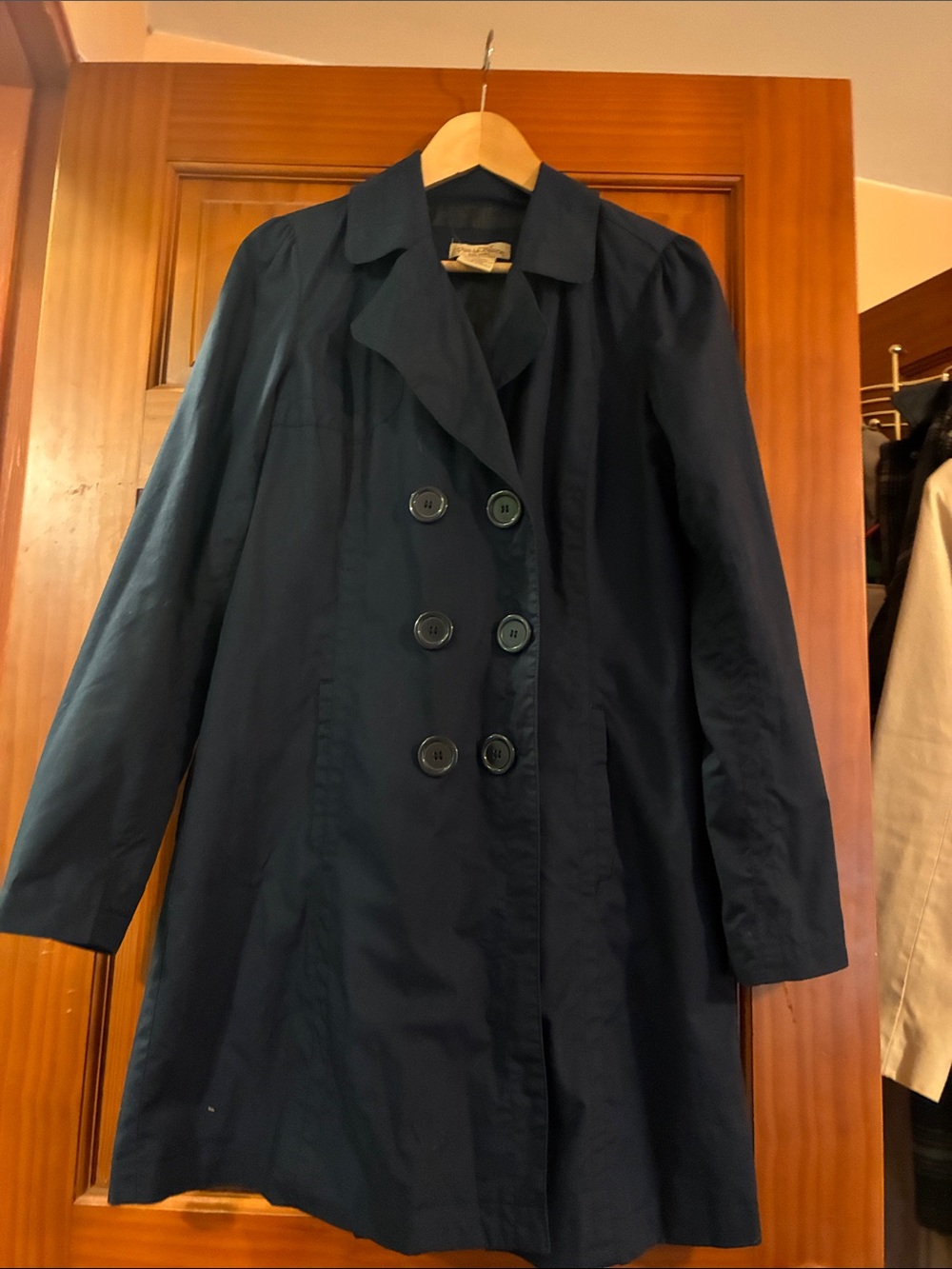 Paris Blues Navy Double-Breasted Lightweight Trench Coat